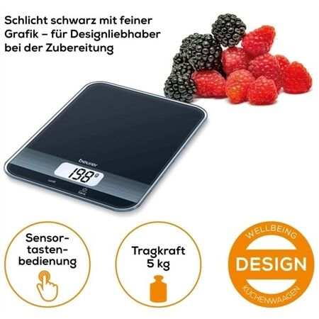 Beurer KS 19 Pure Black Küchenwaage