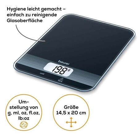 Beurer KS 19 Pure Black Küchenwaage