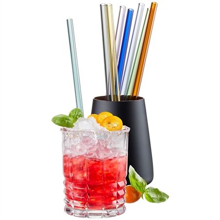 Gefu 89439 Glastrinkhalm FUTURE 23cm bunt 8er Pack
