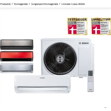 Bosch CLC8001i-Set 25 ER Single-Split-Klimagerät 2,5 kW