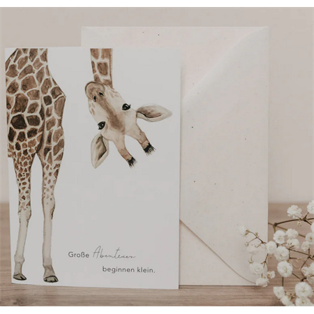 Eulenschnitt Klappkarte Giraffe