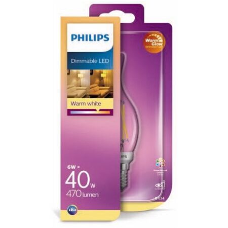 Philips LEDClassic 40W BA35 E14 CL WGD90