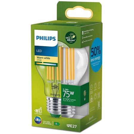 Philips LED CLA 75W A60 E27 2700K CL UE