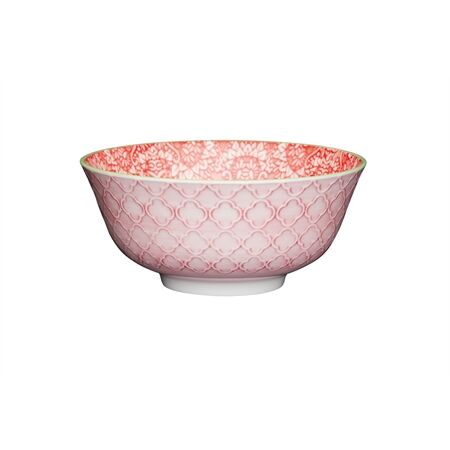 KitchenCraft KCBOWL12 Damast-Keramikschüssel rot 16cm