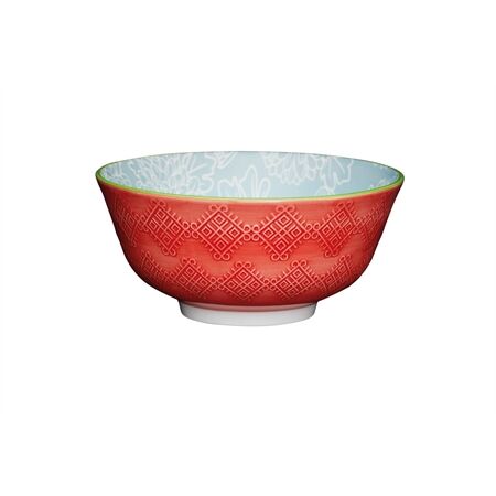 KitchenCraft KCBOWL13 Keramikschüssel grau m. Blumenmuster 16cm