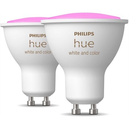 hue W&C. Amb. 4.3W GU10 2er Set