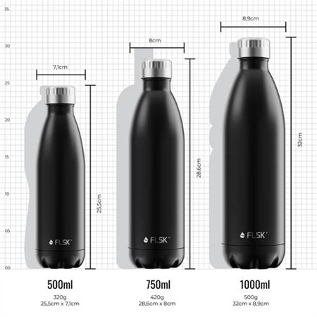 FLSK Drinking Bottle 1000ml Peach