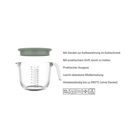Mepal 102311094700 Glas Messbecher 1000ml m Deckel