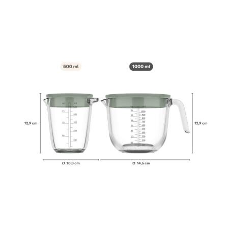 Mepal 102311094700 Glas Messbecher 1000ml m Deckel
