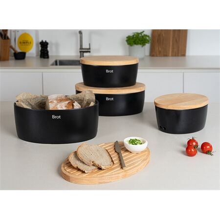 Continenta 3736 Brottopf Keramik oval 36x23x15,5 cm schwarz