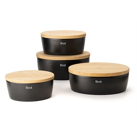 Continenta 3736 Brottopf Keramik oval 36x23x15,5 cm schwarz