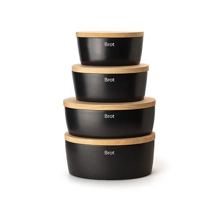 Continenta 3736 Brottopf Keramik oval 36x23x15,5 cm schwarz