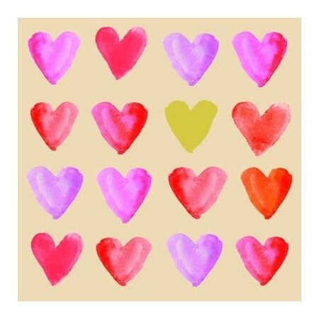 ppd 133201460 Aquarell Hearts gold Napkin