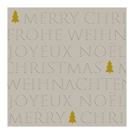 ppd Christmas Letters Tree taupe Napkin 33x33 relief