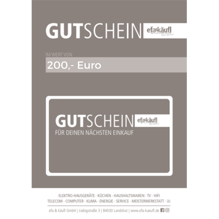 efa & käufl Gutschein 200 Euro