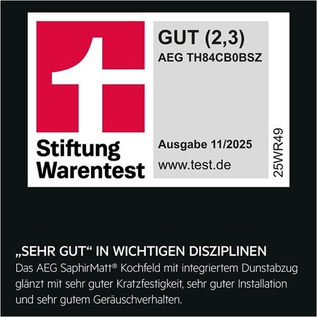 AEG TH84CB0BSZ Kochfeld m. integr. Dunstabzug