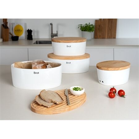 Continenta 03936000 Brottopf Keramik oval, weiß 36x23x15,5