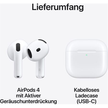 Apple AirPods 4 mit aktiver Lärmkompensation