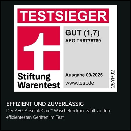 AEG TR8T75789 Wärmepumpentrockner
